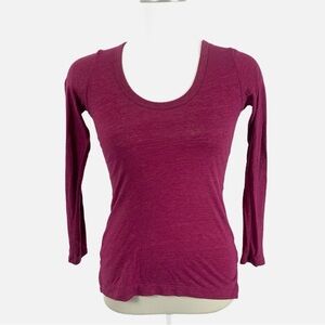 GAP Women's Scoop Neck Long Sleeve Top - Berry